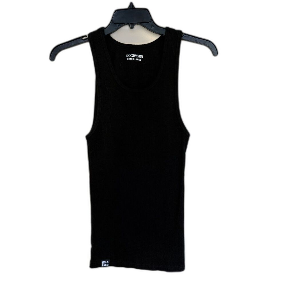 Ekkovision Ribbed Gym Tank Top Black Core Beater XL